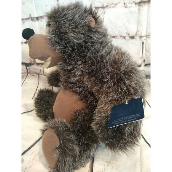 Vintage Carousel Teddy Bear Plush BARNEY with tags outie belly button 13 inch - Picture 5 of 11